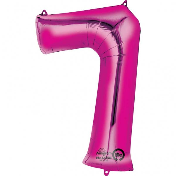 Num 7 Pink Large Balloon
