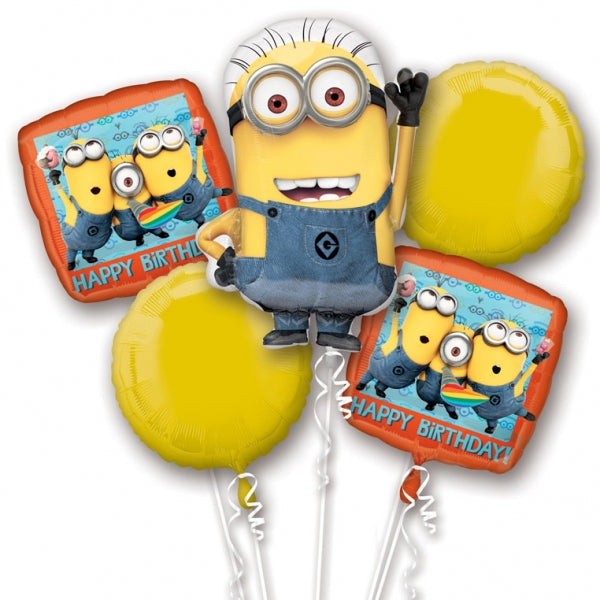 Minions Bday Foil Balloons 5pk