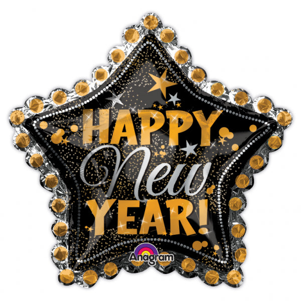 New Year Dotted Star Balloon