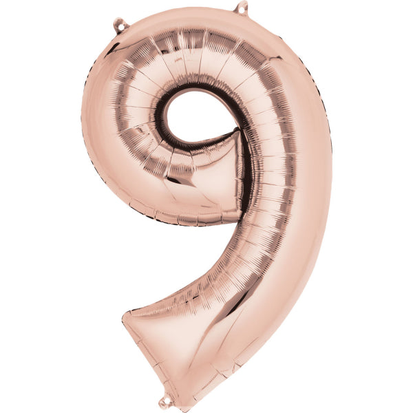 Num 9 RoseGold Large Balloon