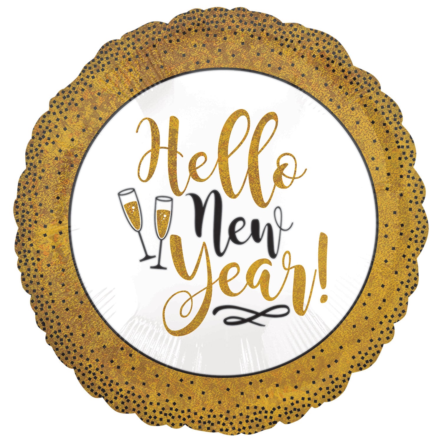 Gold Glitter New Year Balloon
