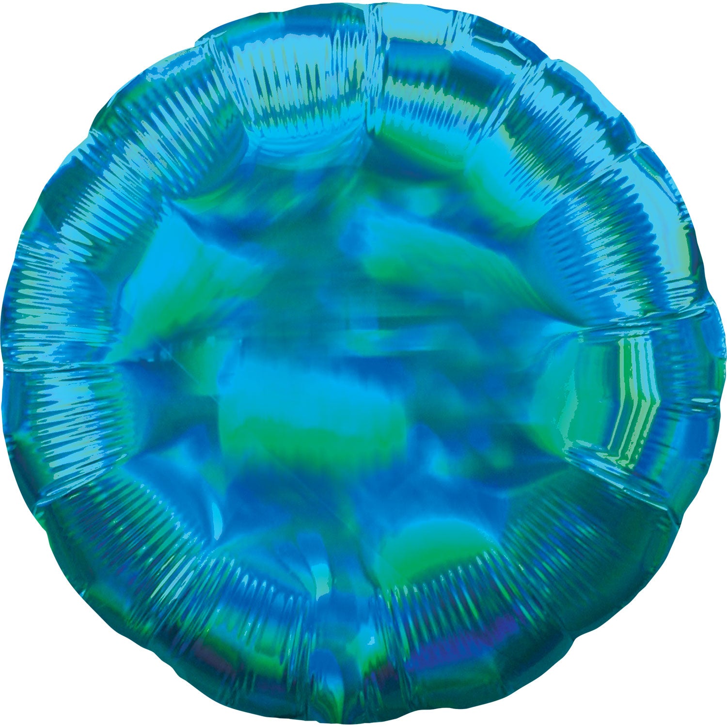 Round Foil Iridescent Cyan