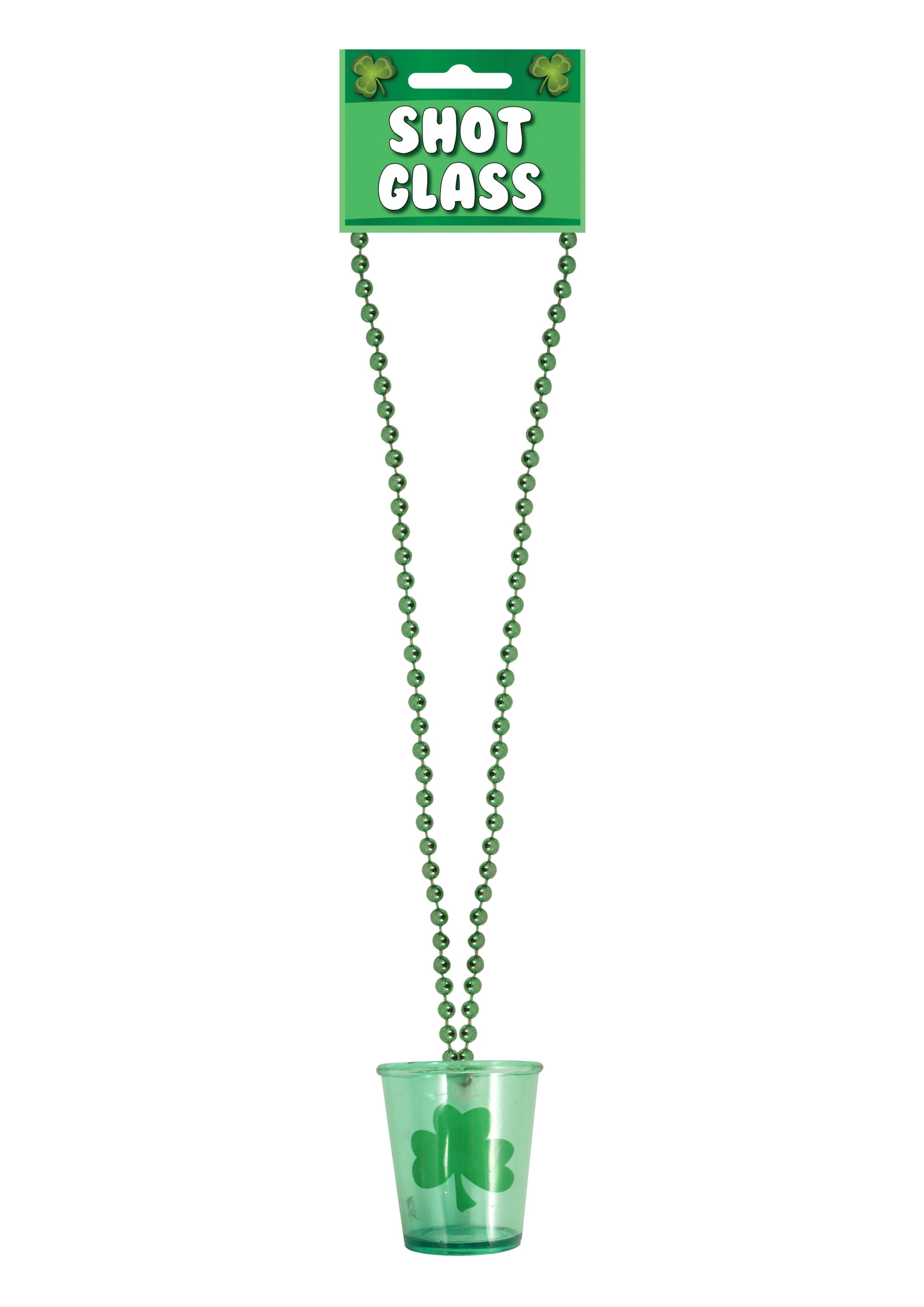 Shot Glass Necklace w/Shamrock