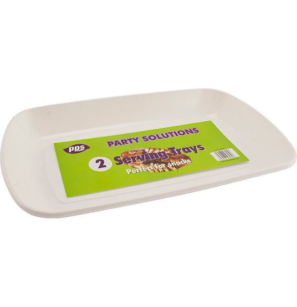 PLASTIC SERVING TRAYS WHT 35cm