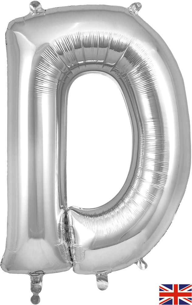 Letter "D" Silver Balloon 34"