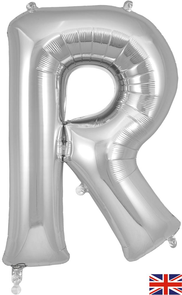 Letter "R" Balloon 34" Silver