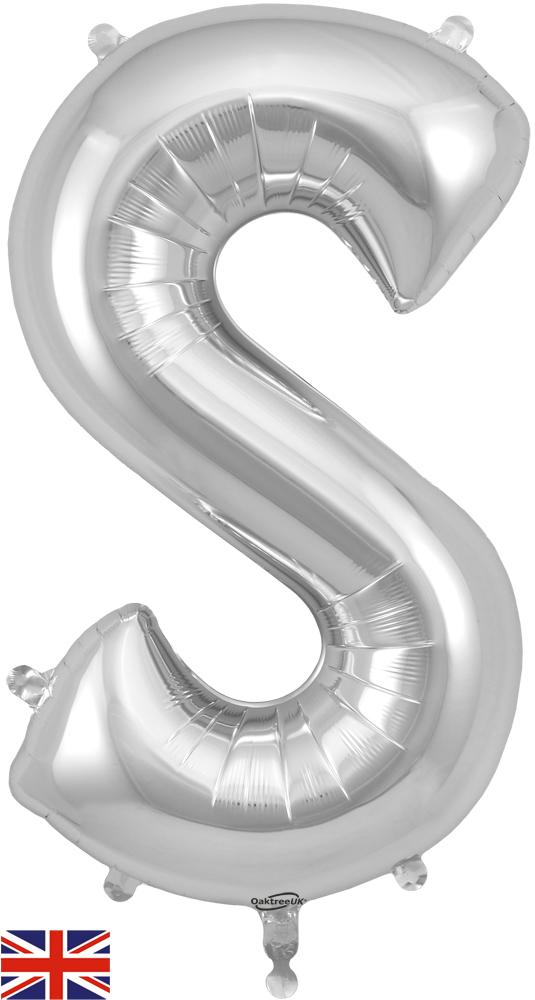 Letter "S" Silver Balloon 34"