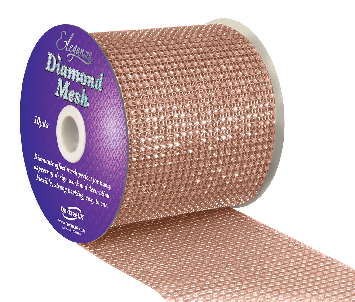 Diamond Mesh Rose Gold 12cmX9m