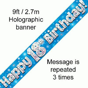 18th Birthday Blue Banner 9f