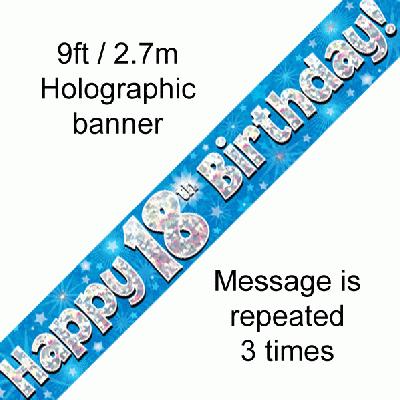 18th Birthday Blue Banner 9f