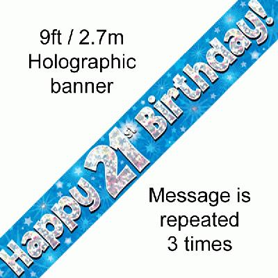 21st Birthday Blue Banner 9f