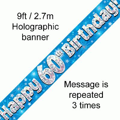 60th Birthday Blue Banner 9f