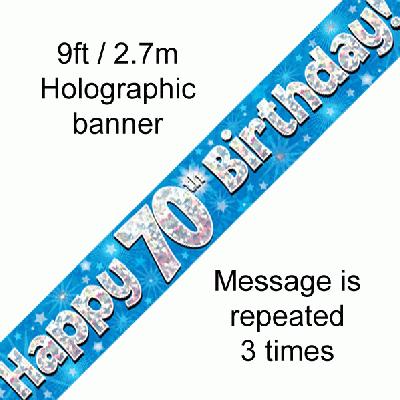 70th Birthday Blue Banner 9f