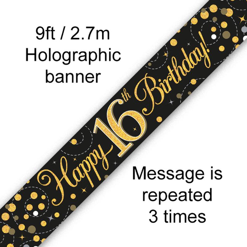 Sparkling Bl/Gold 16th Banner