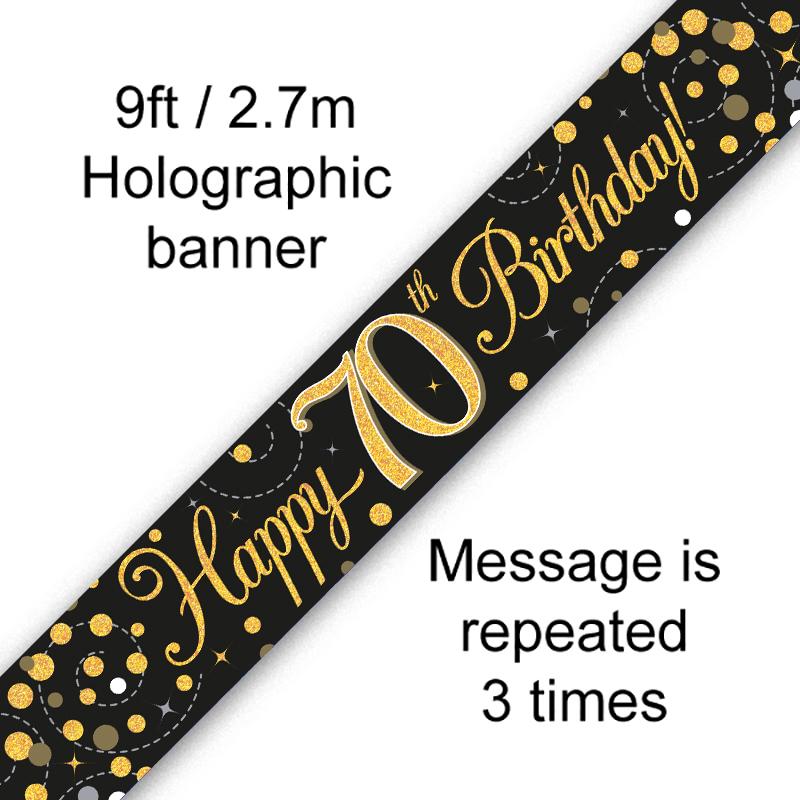 Sparkling Bl/Gold 70th Banner