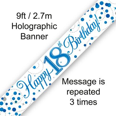 Banner 18th Birthday Fizz Blue