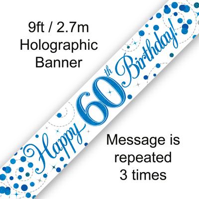 Banner 60th Birthday Fizz Blue