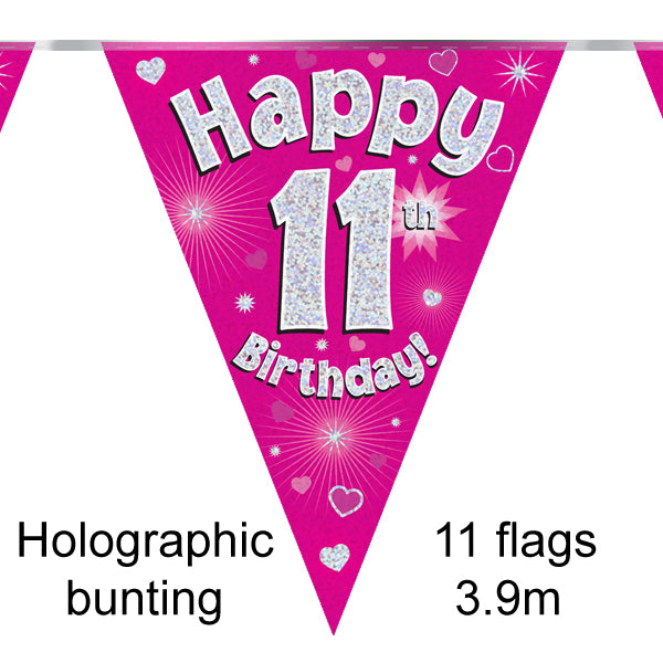 11th Bday Pink Bunting 3.9m