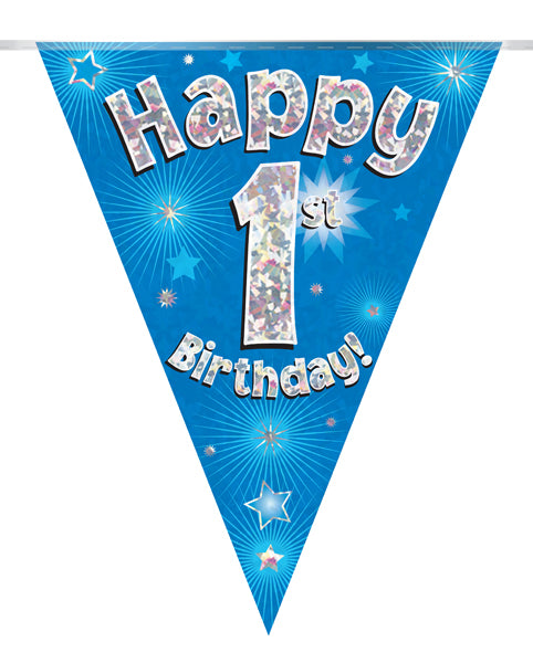 1st Birthday Blue Bunting 3.9m