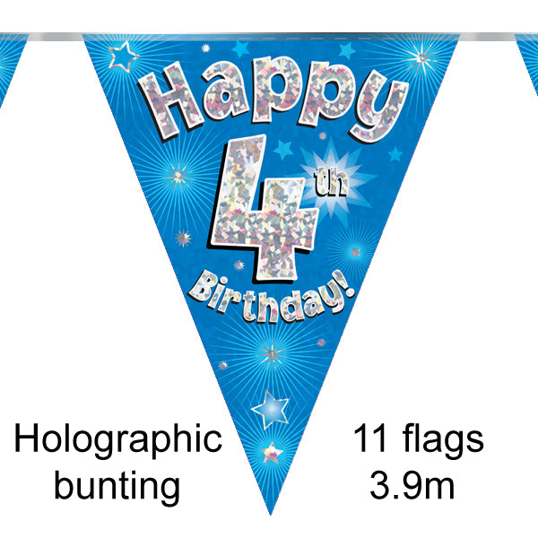 4th Birthday Blue Bunting 3.9m