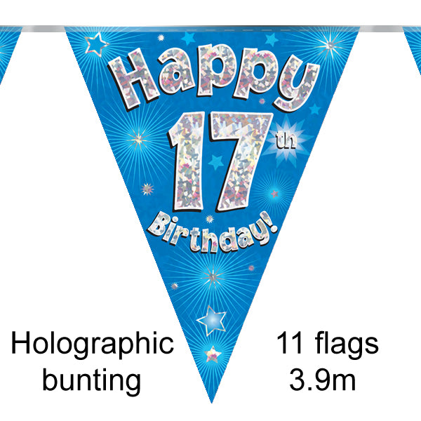 17th Bday Blue Bunting 3.9m