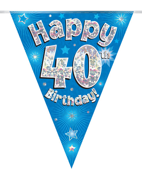 40th Bday Blue Bunting 3.9m