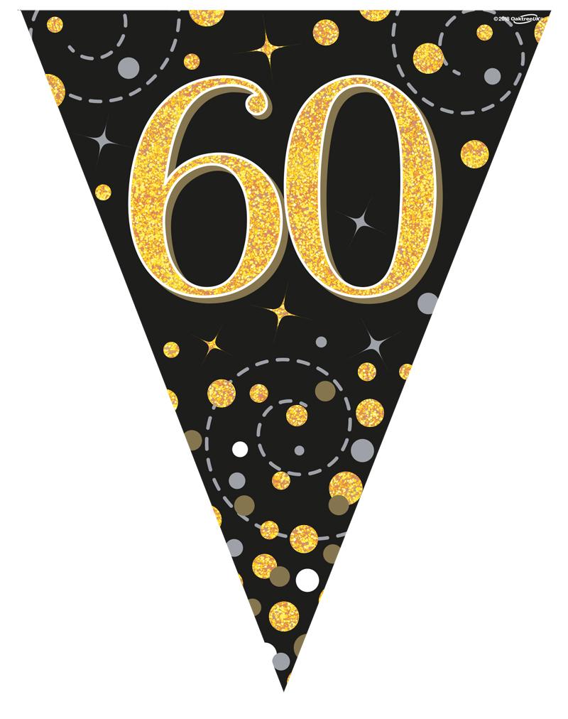 Sparkling Bl/Gold 60 bunting