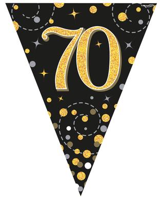 Sparkling Bl/Gold 70 bunting