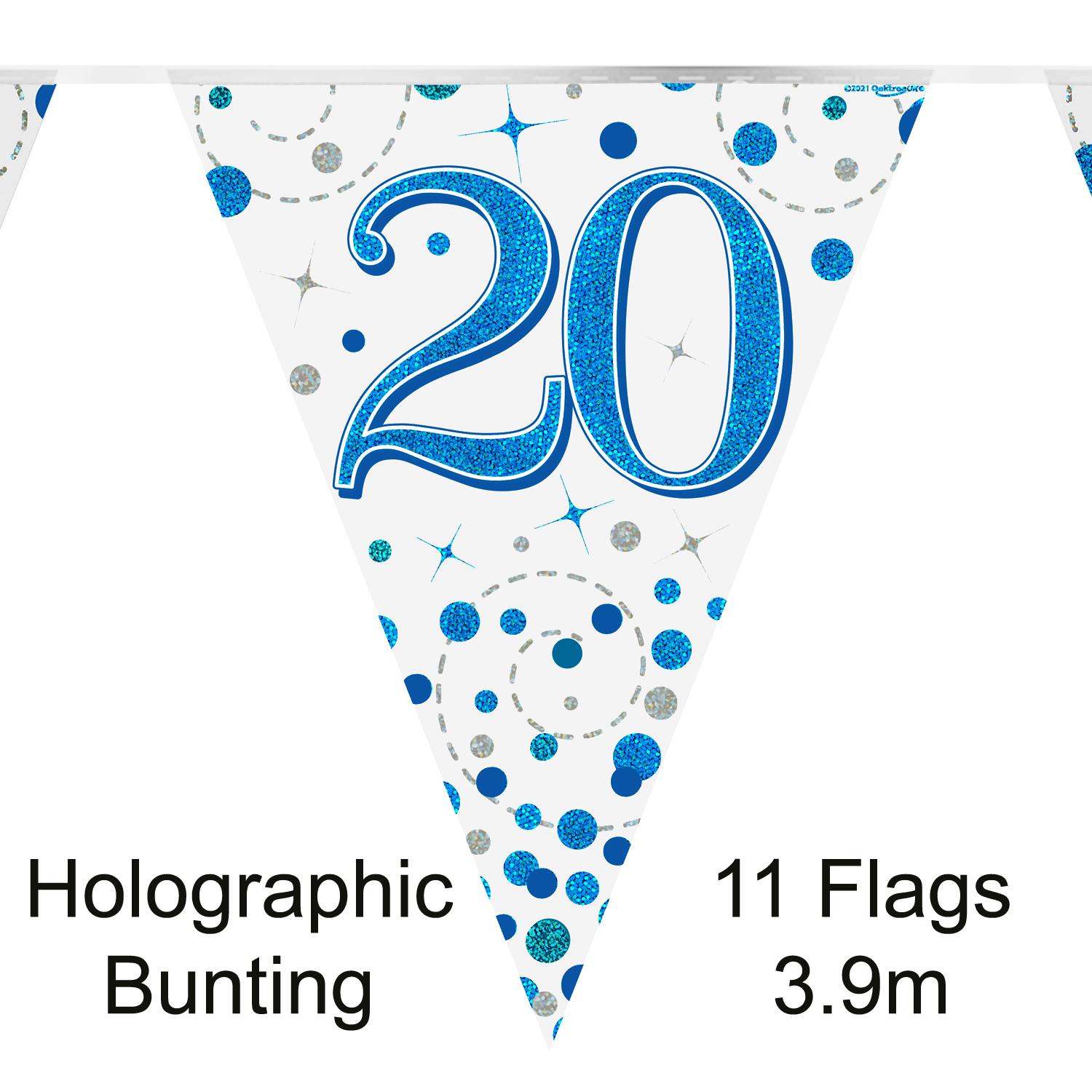 Fizz 20 Bday Blue Bunting 3.9m