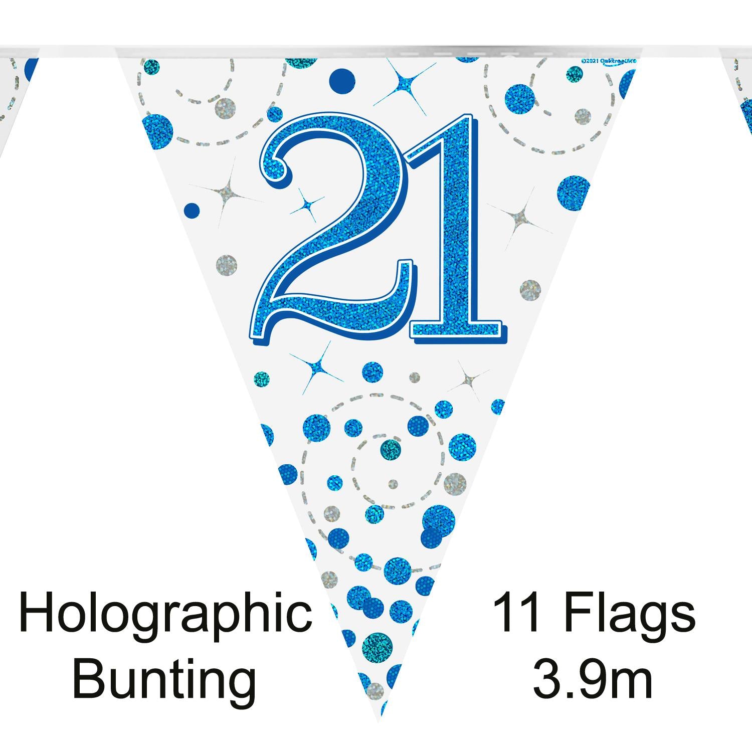 Fizz 21 Bday Blue Bunting 3.9m