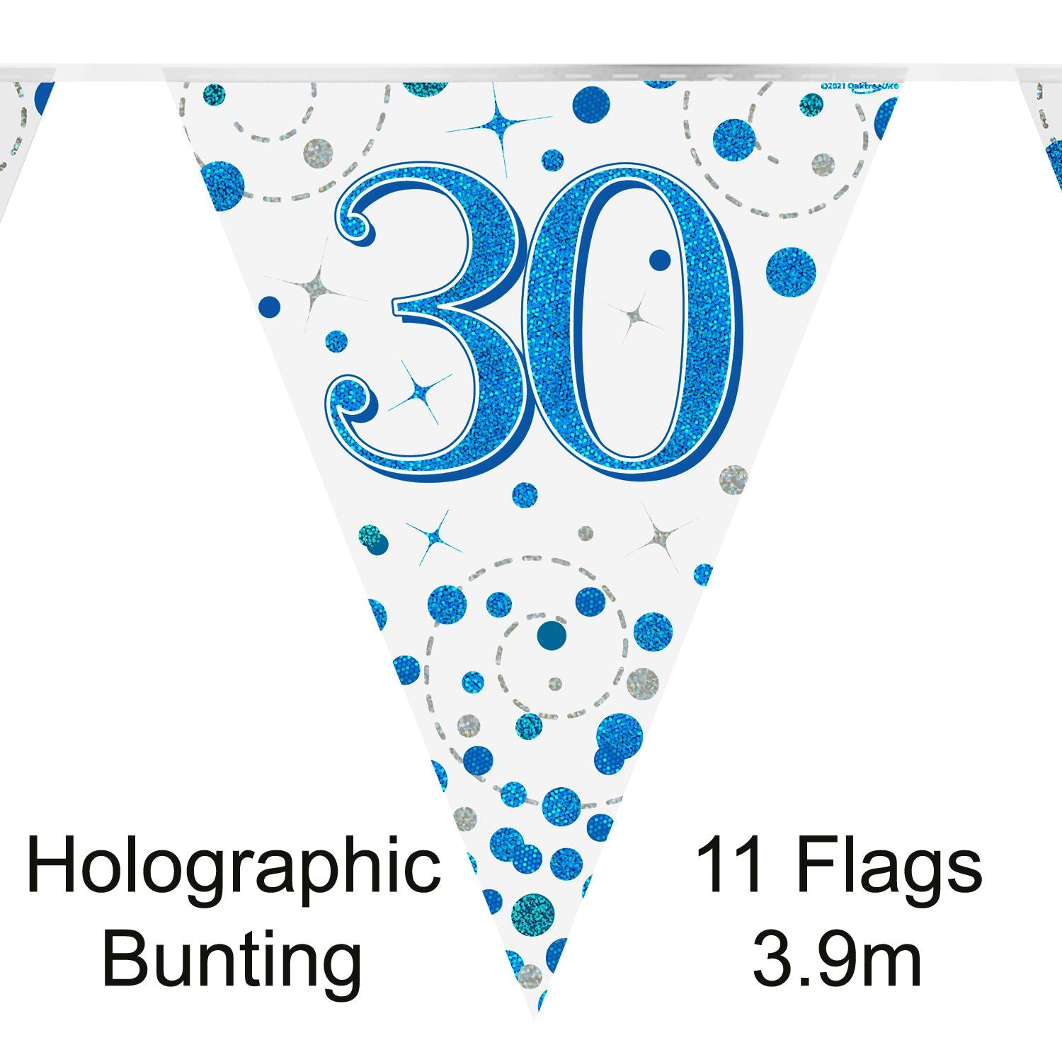 Fizz 30 Bday Blue Bunting 3.9m
