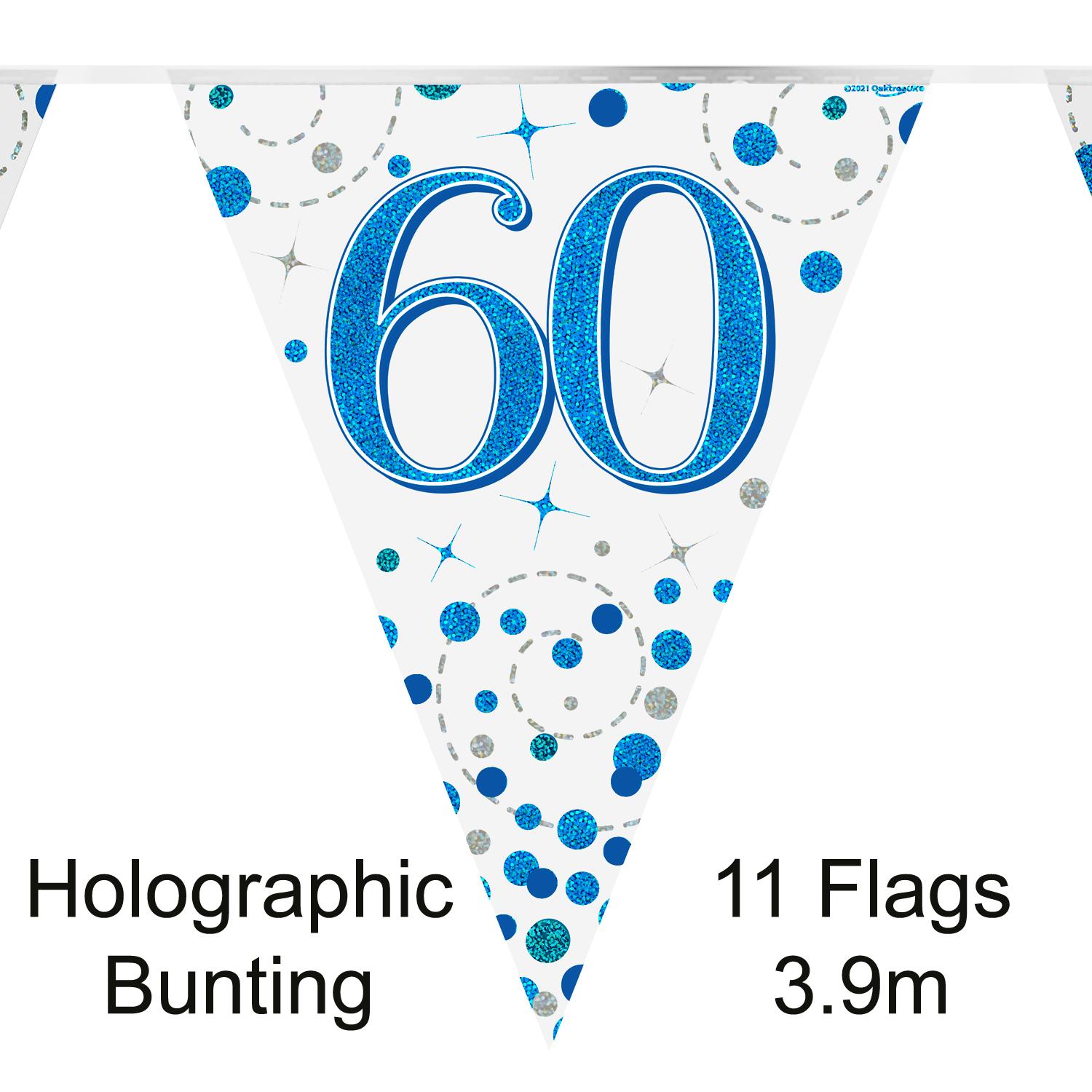 Fizz 60 Bday Blue Bunting 3.9m