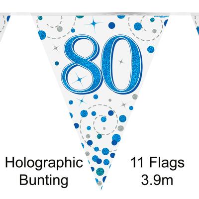 Fizz 80 Bday Blue Bunting 3.9m