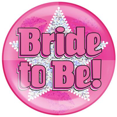 Bride To Be Large Badge Pink