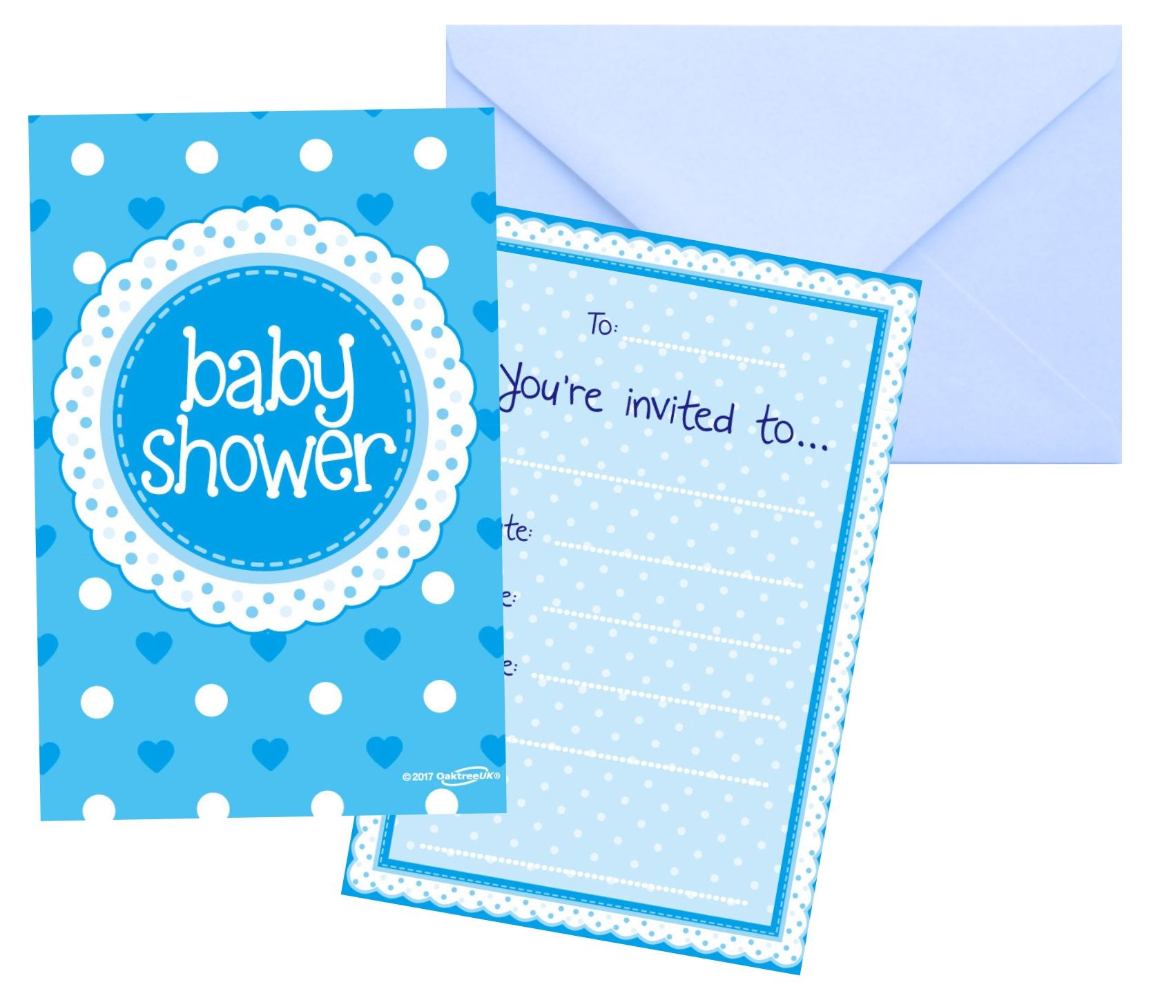 Baby Shower Blue Invites 8pk