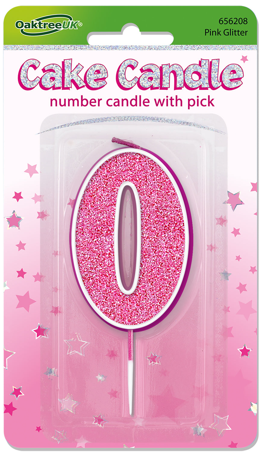 No.0 Candle 7.5cm Pink/Silver
