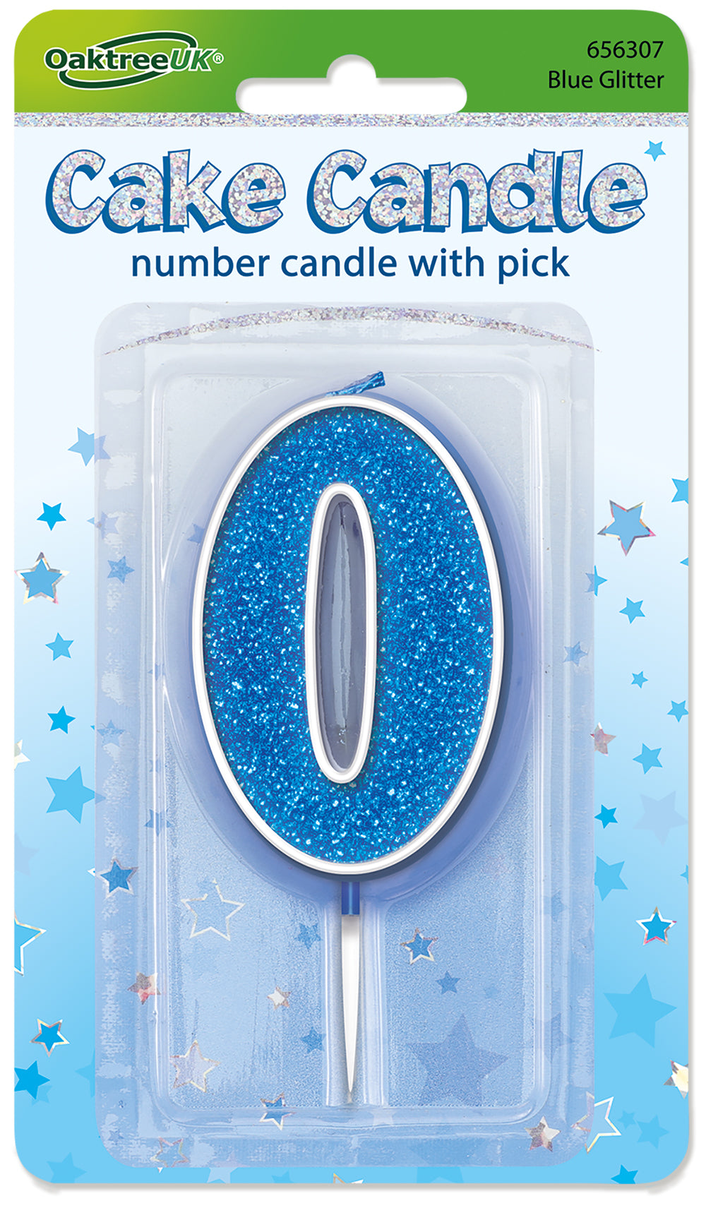 No.0 Candle 7.5cm Blue/Silver