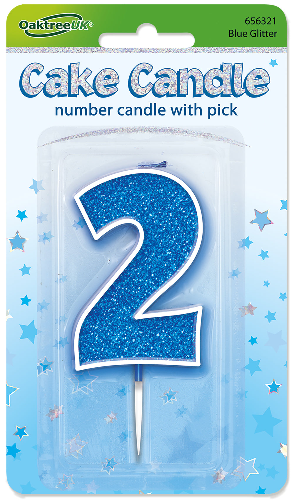 No.2 Candle 7.5cm Blue/Silver