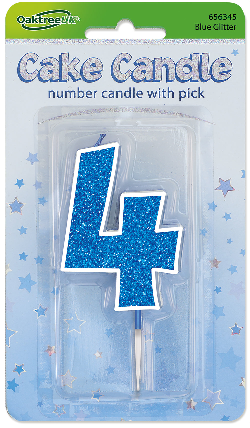 No.4 Candle 7.5cm Blue/Silver