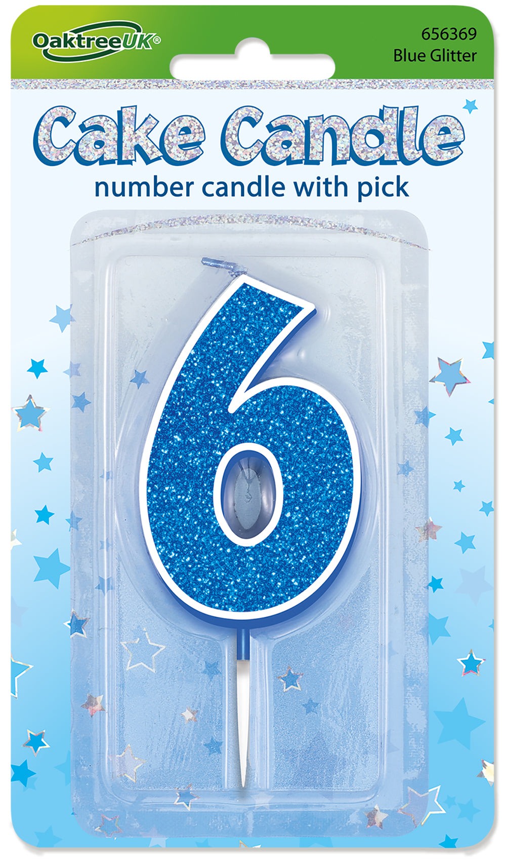 No.6 Candle 7.5cm Blue/Silver