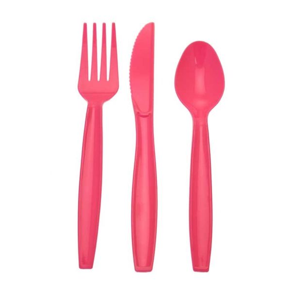 Plastic Cutlery hot Pink 18pk