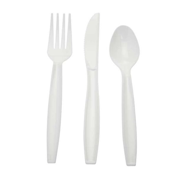 Plastic Cutlery White 18pk
