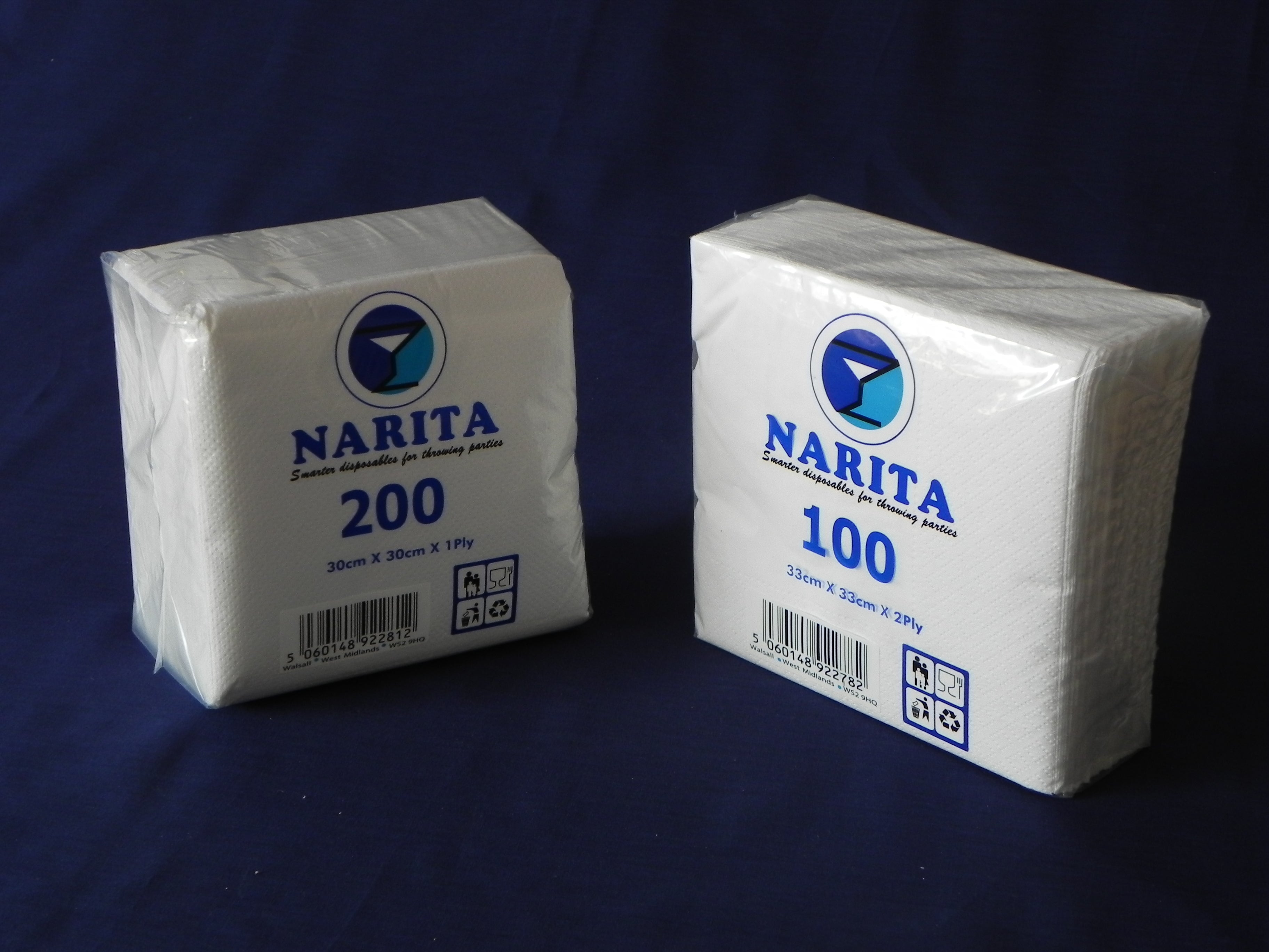NAPKINS WHITE 1PLY 30CM 200pk