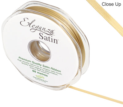 Satin Ribbon 3mm x 50m Gold