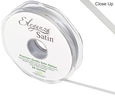 Satin Ribbon 3mm x 50m Silver