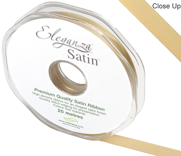 Satin Ribbon 10mm x 20m Gold
