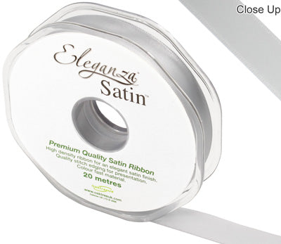 Satin Ribbon 15mm x 20m Silver
