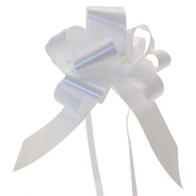 50mm Pull Bows WHITE 20pk