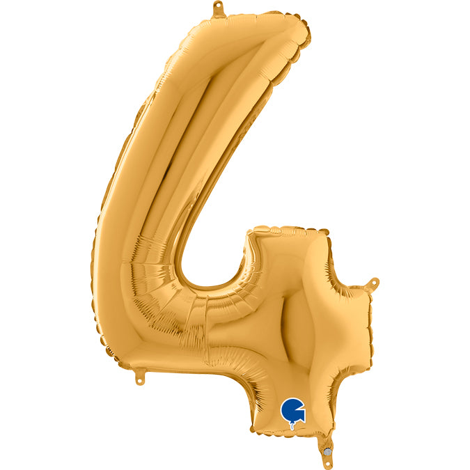 Num 4 Gold 26" Balloon