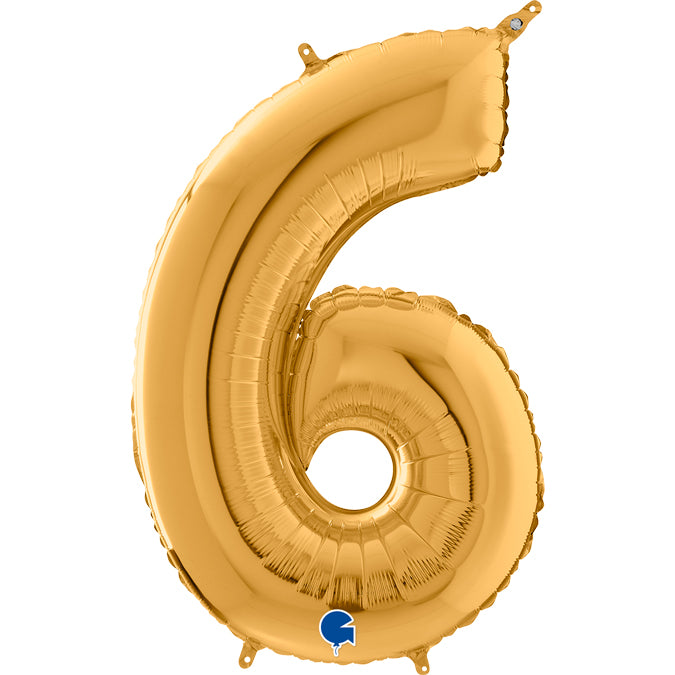 Num 6 Gold 26" Balloon
